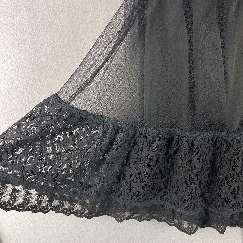 Whimsigoth Fairy Witchy Dress Womens Medium Black Lace Sheer Ruffle Goth Grunge - Picture 12 of 16